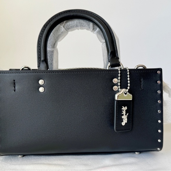 Coach Black Satchel with Silver Accents - Picture 2 of 9